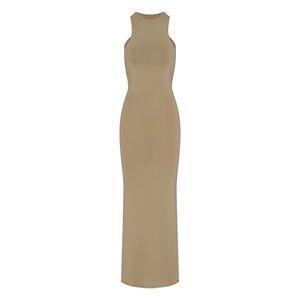 SMOOTH LOUNGE OPEN RACERBACK DRESS | KHAKI - KHAKI / XXS x 1